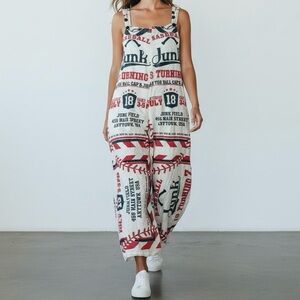 VINTAGE JUNK BASEBALL THEMED FLOUR SACK JUMPSUIT